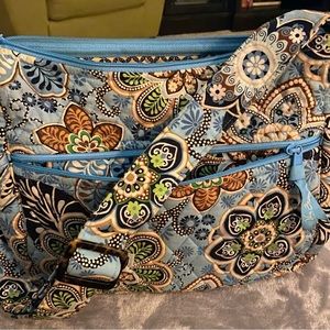 Vera Bradley fabric blue paisley pocketbook.